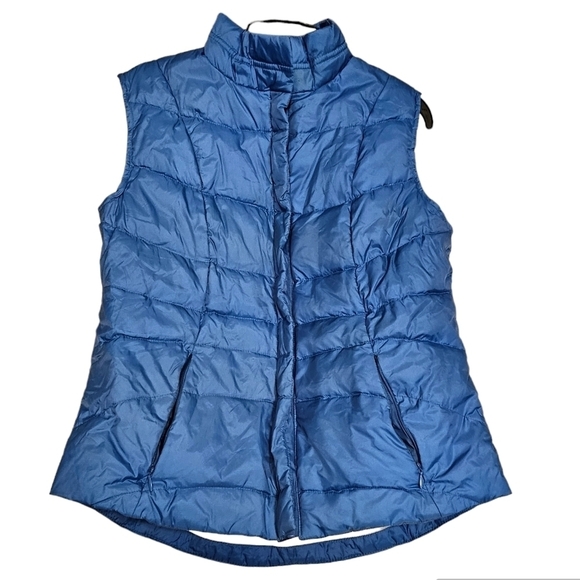 Northern Expedition Blue & Cream 50% Down Filled Puffer Vest Size L 12-14 - Picture 1 of 4